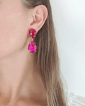 Aros bicolor fucsia y rojo