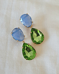 Aros azul y verde brillante