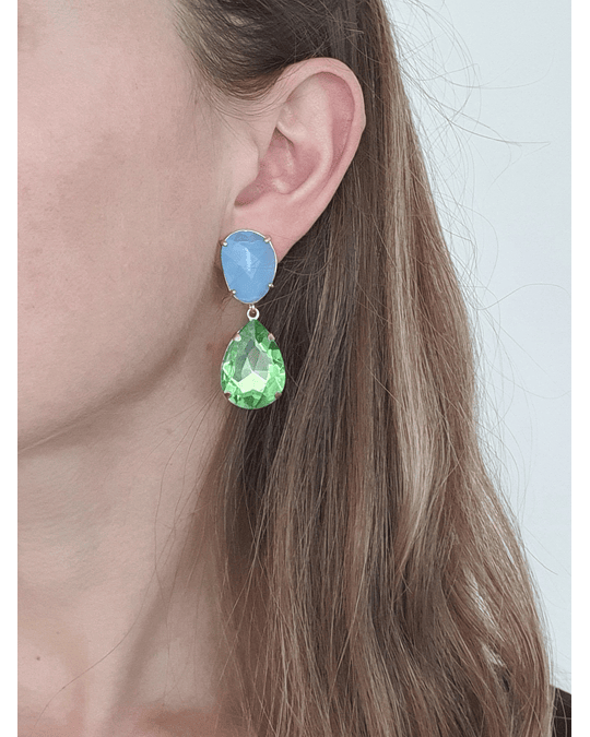 Aros azul y verde brillante