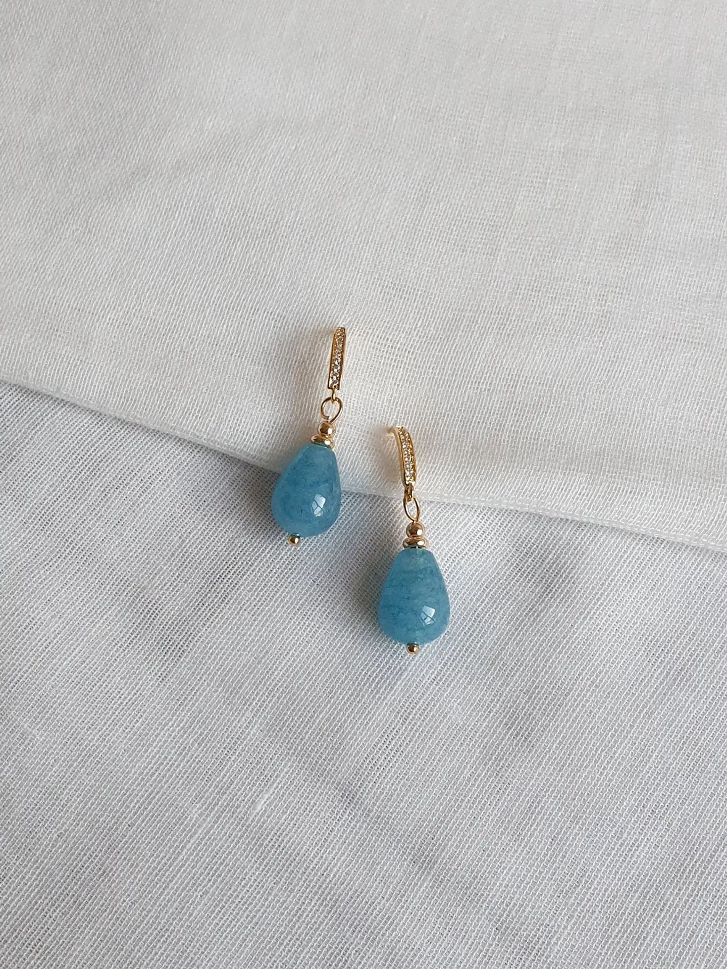 Aros gancho circonitas y ágata (color a elección) 1