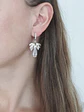 Aros con argolla con circonitas hoja y cristal - Miniatura 3