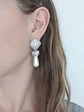 Aros vintage con perla y racimo - Miniatura 6