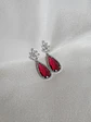 Aros con circonita y cristal frambuesa - Miniatura 2