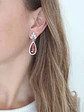Aros con circonita y cristal frambuesa - Miniatura 3