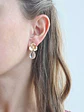 Aros flor con circonita y cristal - Miniatura 3