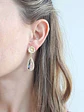 Aros flor con cristal con circonitas - Miniatura 3