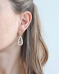 Aros con circonitas y cristal transparente