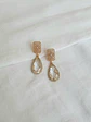 Aros retro con circonitas y cristal transparente - Miniatura 1