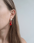 Aros rojos con mini racimo