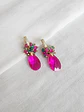 Argolla con cristal fucsia y racimo verde - Miniatura 1