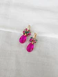 Argolla con cristal fucsia y racimo verde - Miniatura 2