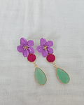 Aros Flor Lila, fucsia y menta claro