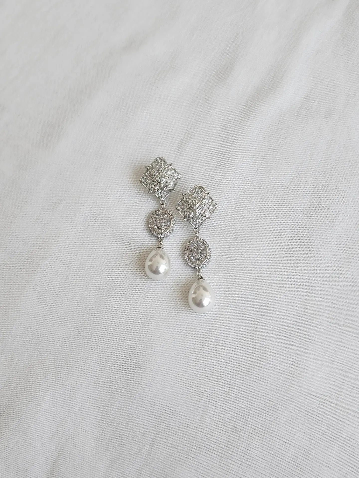 Aros con circones y perla 2