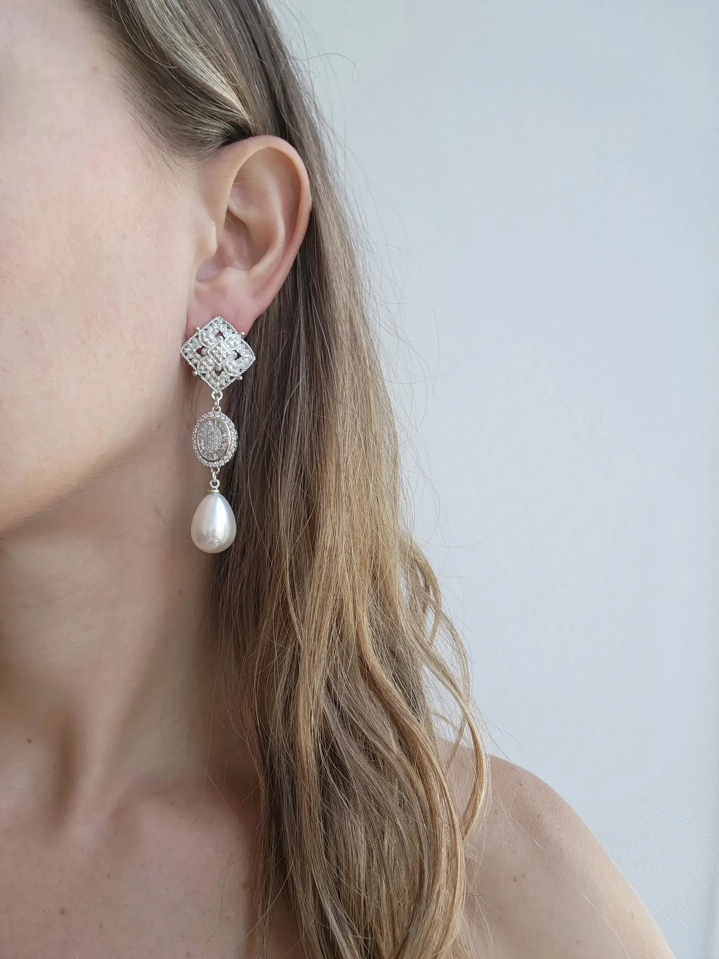 Aros con circones y perla 4
