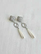 Aros largos con cristal y perla - Miniatura 1