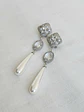 Aros largos con cristal y perla - Miniatura 2