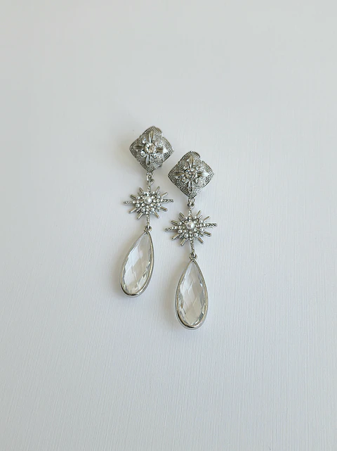 Aros base vintage, con estrella y cristal