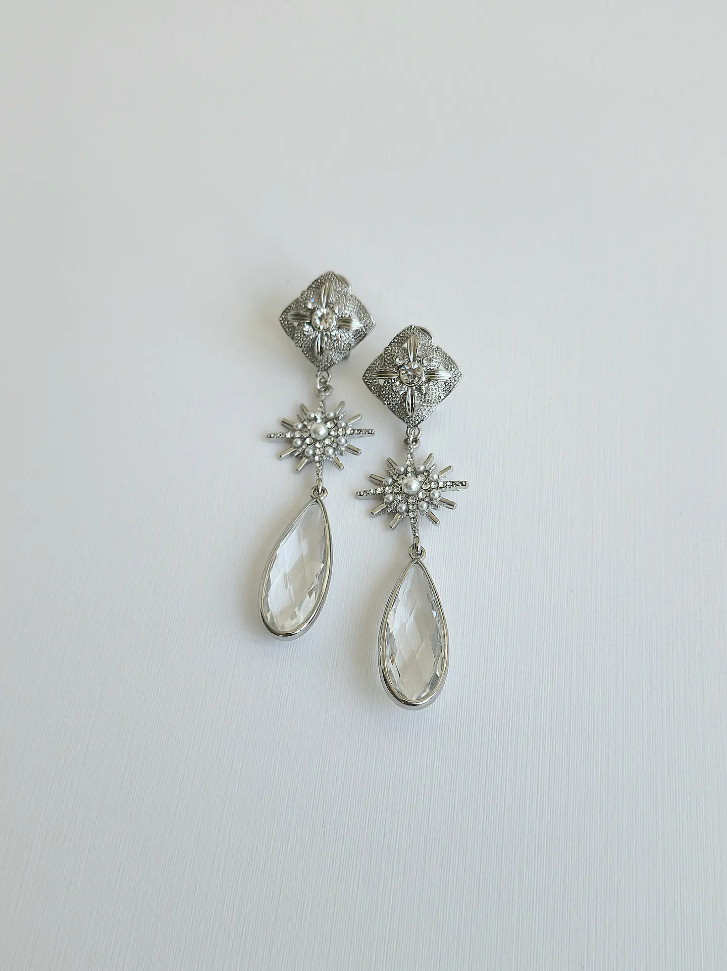 Aros base vintage, con estrella y cristal 1