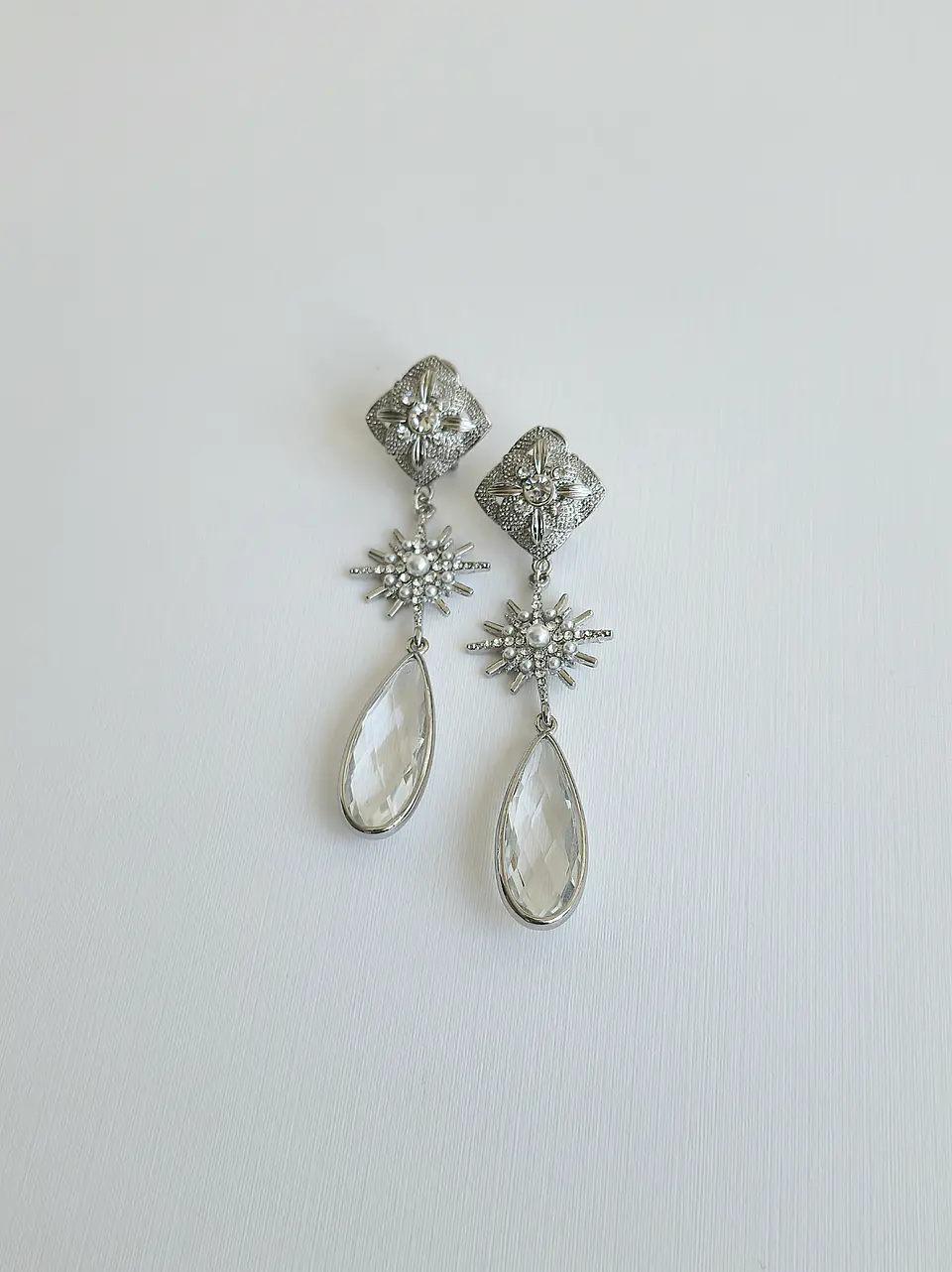 Aros base vintage, con estrella y cristal 1