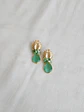 Aros hoja cristal verde menta y racimo - Miniatura 2