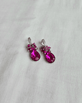 Aros argolla cristal fucsia