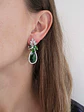 Aros cristal verde con circonitas y racimo - Miniatura 3