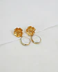 Aros flor y perla natural mediana - Miniatura 2