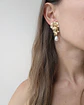 Aros flor con hoja y perla - Miniatura 3