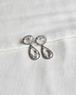 Aros cuarzo blanco y cristal con circonitas - Miniatura 1