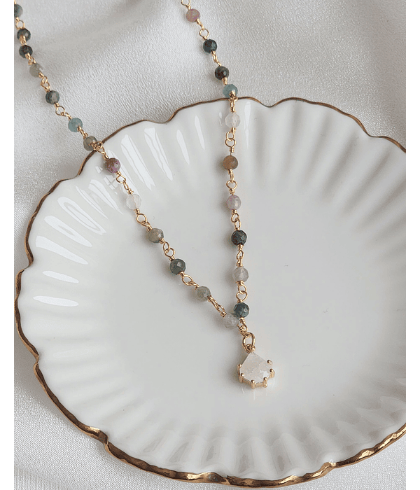 Choker con turmalinas y cristal blanco