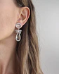 Aros con cuarzo, circonitas y cristal transparente con racimo - Miniatura 4