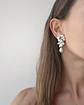 Aros flor con hoja y perla - Miniatura 3