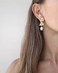 Aros doble flor con perla natural - Miniatura 3