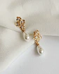 Aros cuatro flores con perla - Miniatura 2