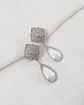 Aros rombo con cristal blanco - Miniatura 1