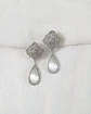 Aros rombo con cristal blanco - Miniatura 2