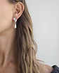 Aros hoja con circonita y perla - Miniatura 3