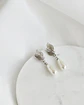 Aros hoja con circonita y perla - Miniatura 2