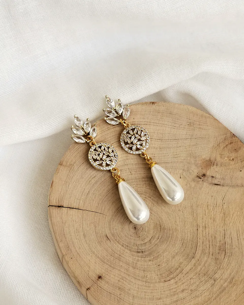 Aros circonita y perla de fantasía 1