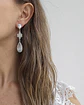 Aros largos circonita y cristal blanco - Miniatura 3