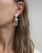Aros blancos con cristal transparente y racimo - Miniatura 3