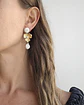 Aros perla, flor dorada y perla barroca - Miniatura 3