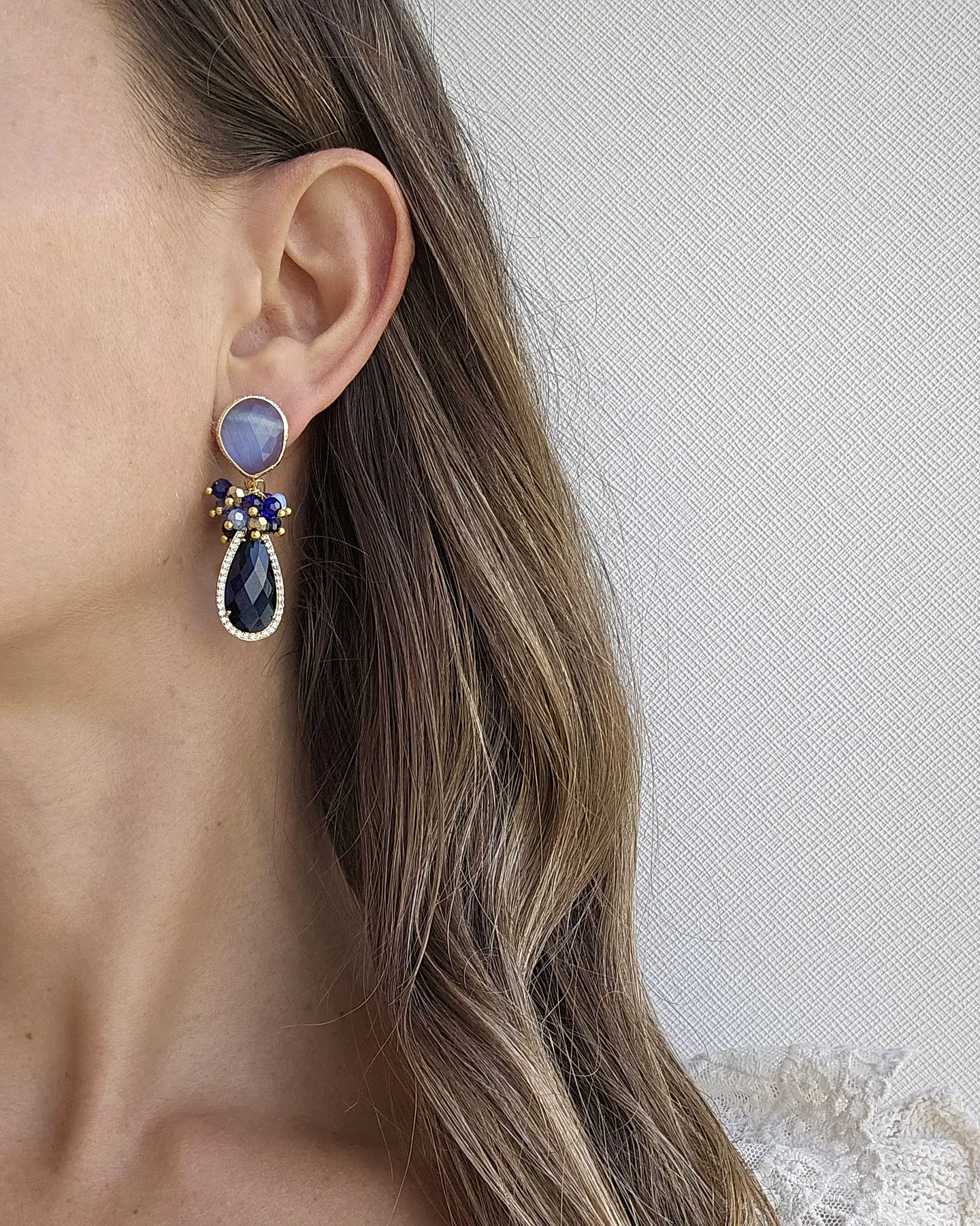 Aros azul con racimo 2
