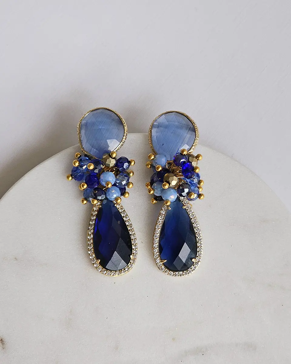 Aros azul con racimo 1