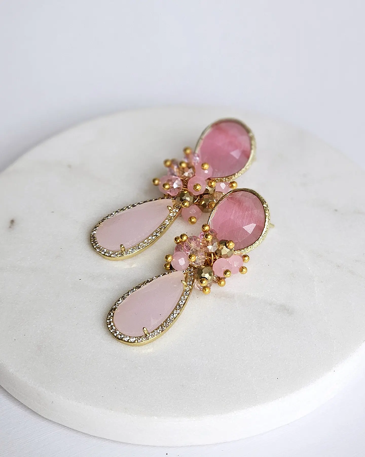 Aros rosados con racimo 2