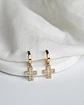 Argollas con cruz con circonitas - Miniatura 2