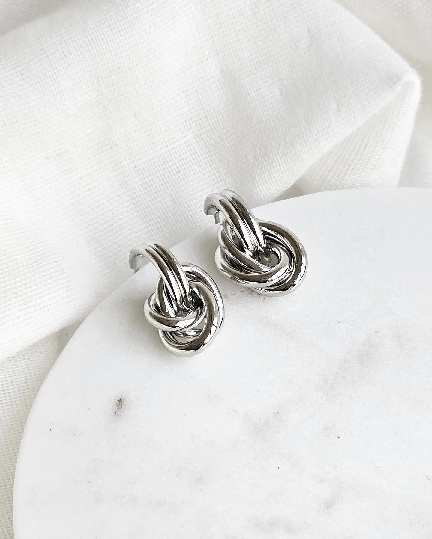 Aros argolla doble tipo vintage plateado 1