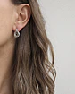 Aros argolla doble tipo vintage plateado - Miniatura 3