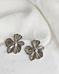 Aros flor grande plateado - Miniatura 2