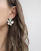 Aros flor grande plateado - Miniatura 3